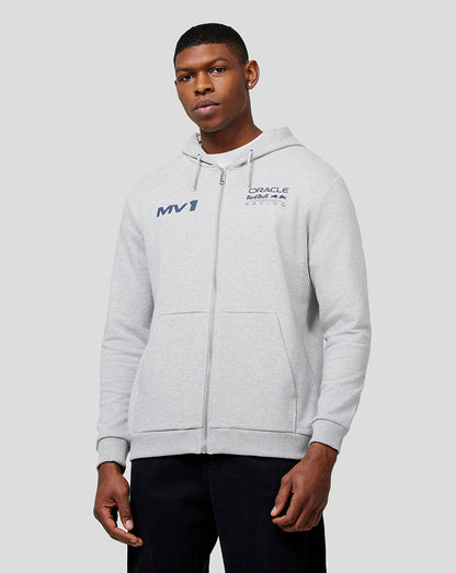 Oracle Red Bull Racing Unisex Max Helmet Zip Hoodie - Grey Marl