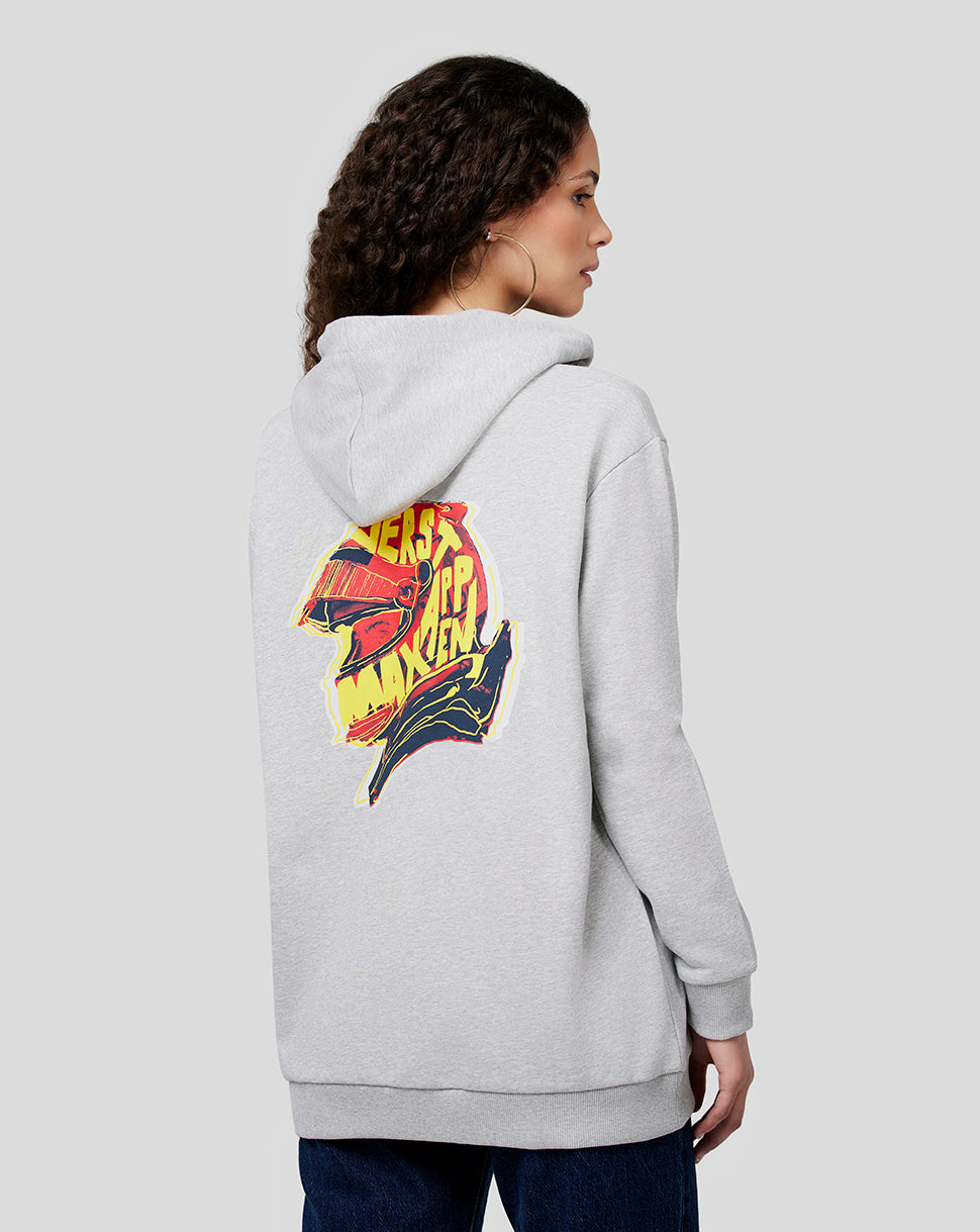 Oracle Red Bull Racing Unisex Max Helmet Zip Hoodie – Graumeliert - Grau meliert