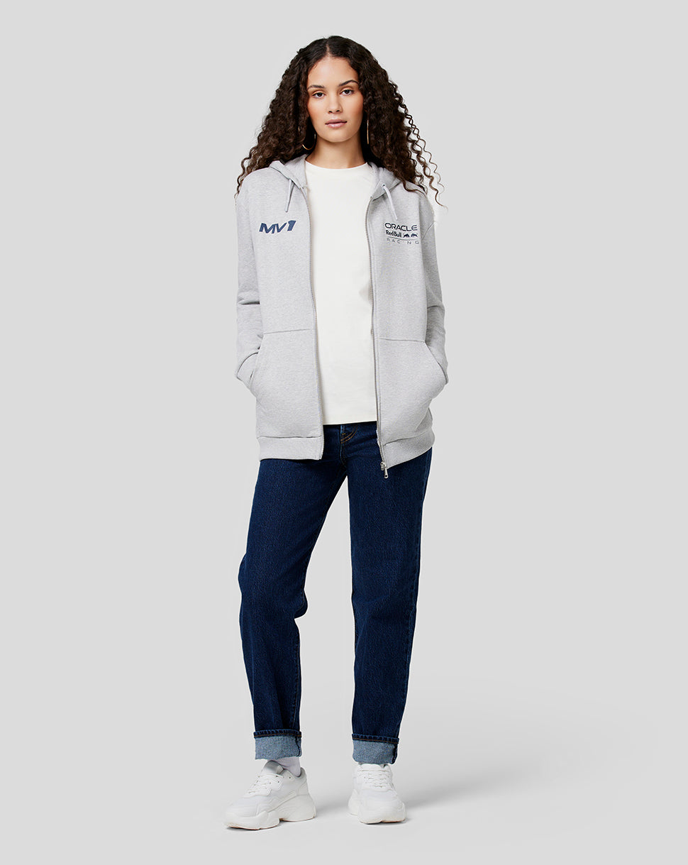 Oracle Red Bull Racing Unisex Max Helmet Zip Hoodie – Graumeliert - Grau meliert