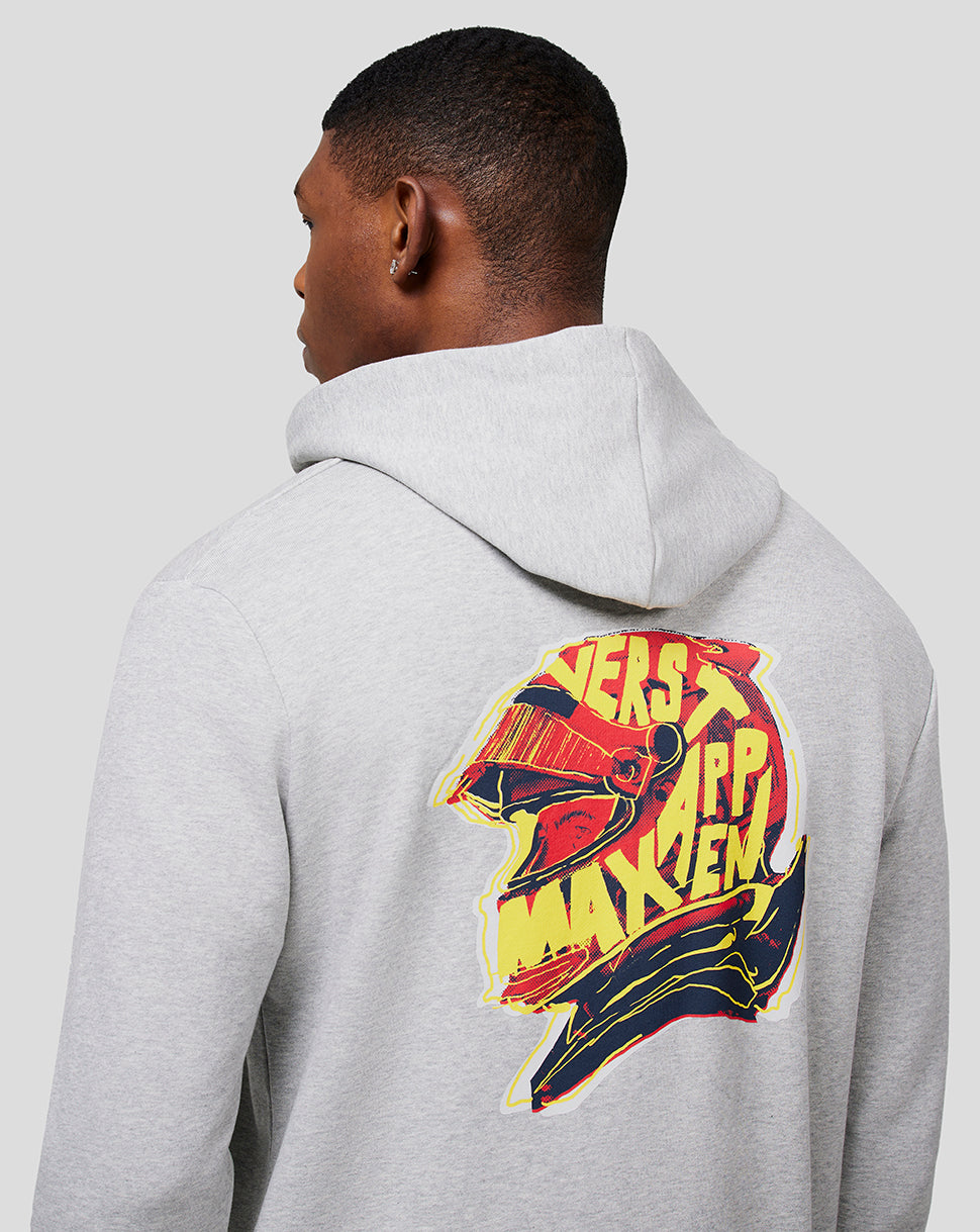 Oracle Red Bull Racing Unisex Max Helmet Zip Hoodie – Graumeliert - Grau meliert