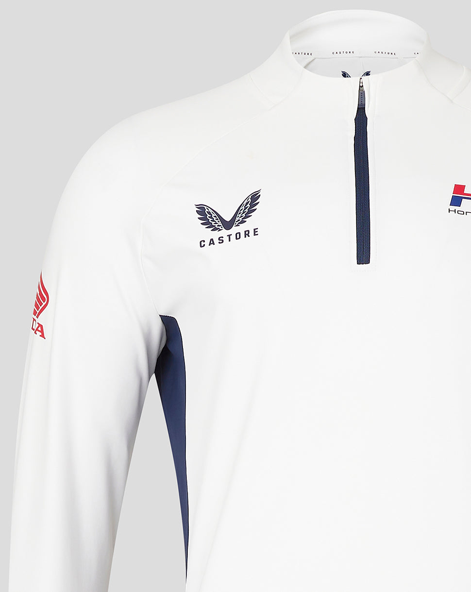 Unisex Honda Hrc Quarter Zip Top - Bright White