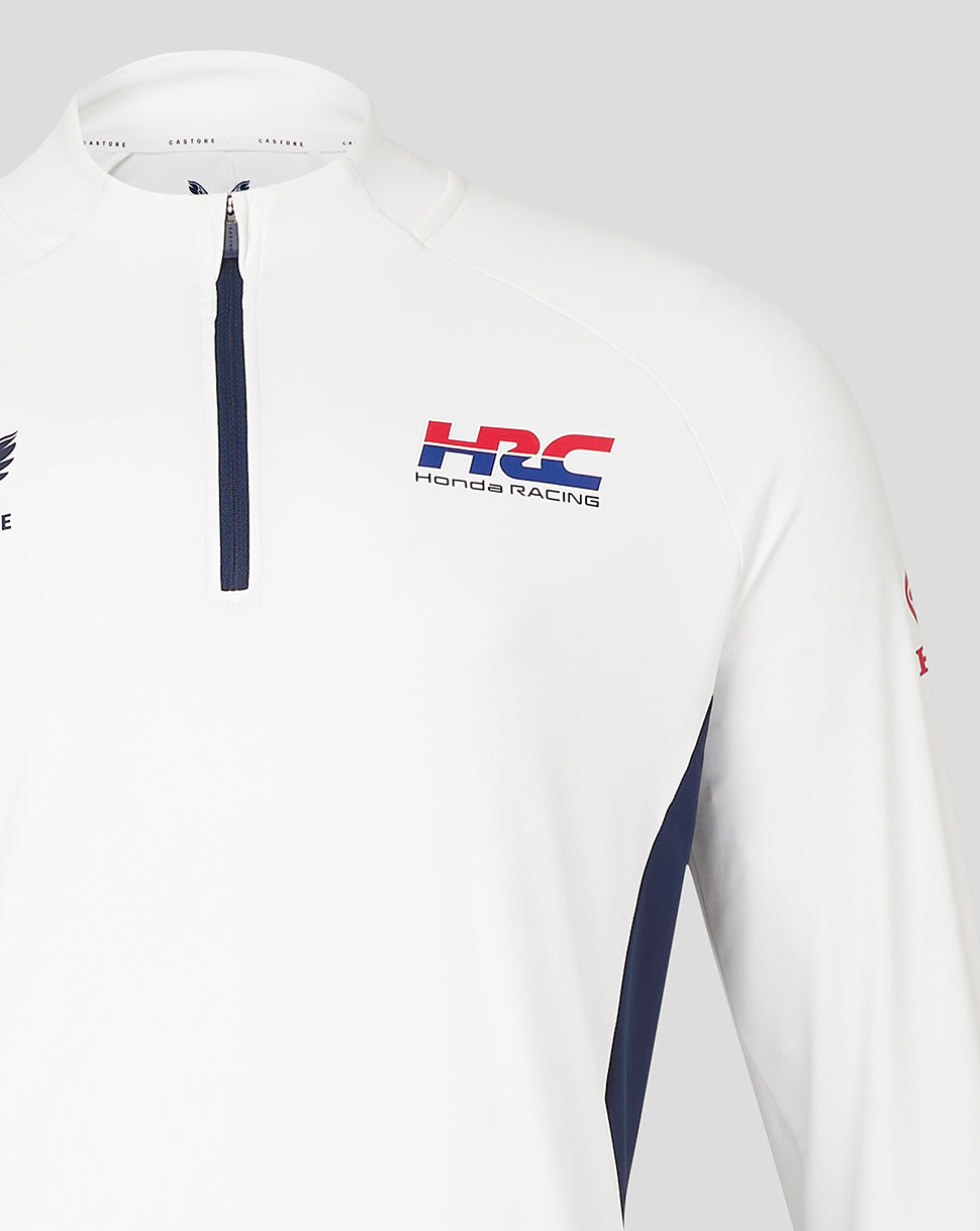 Unisex Honda HRC 1/4 zip top – helderwit - Helder wit