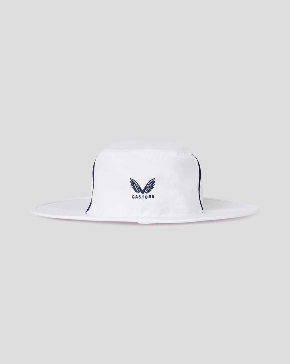 England Cricket 2024 Test Wide Brim Hut - Weiss