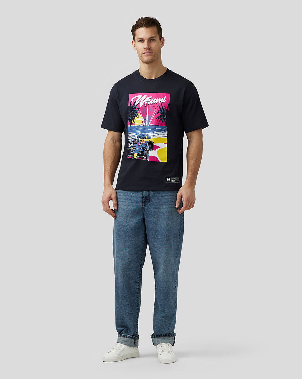 Oracle Red Bull Racing Unisex Miami Kurzarm-Oversized-T-Shirt - Night Sky