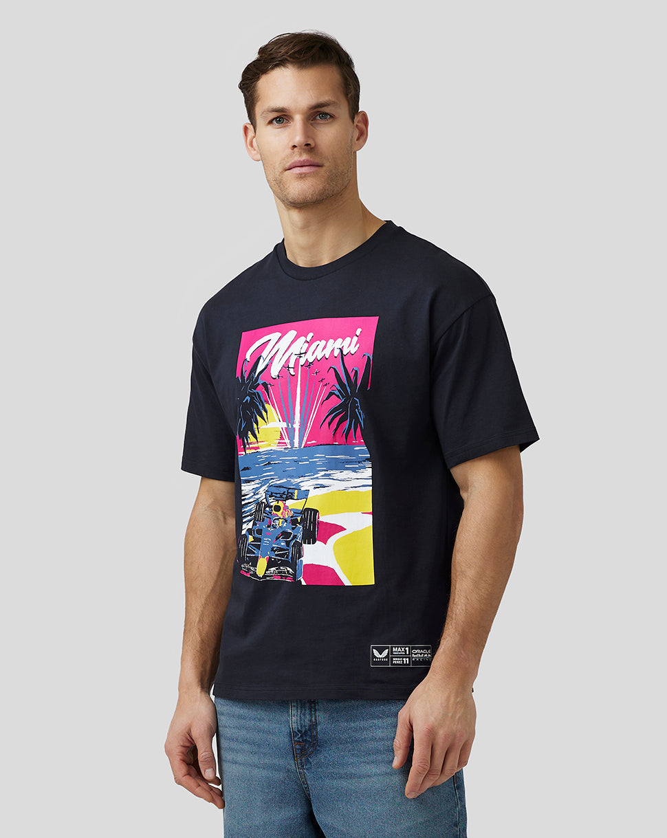 Oracle Red Bull Racing Unisex Miami Kurzarm-Oversized-T-Shirt - Night Sky