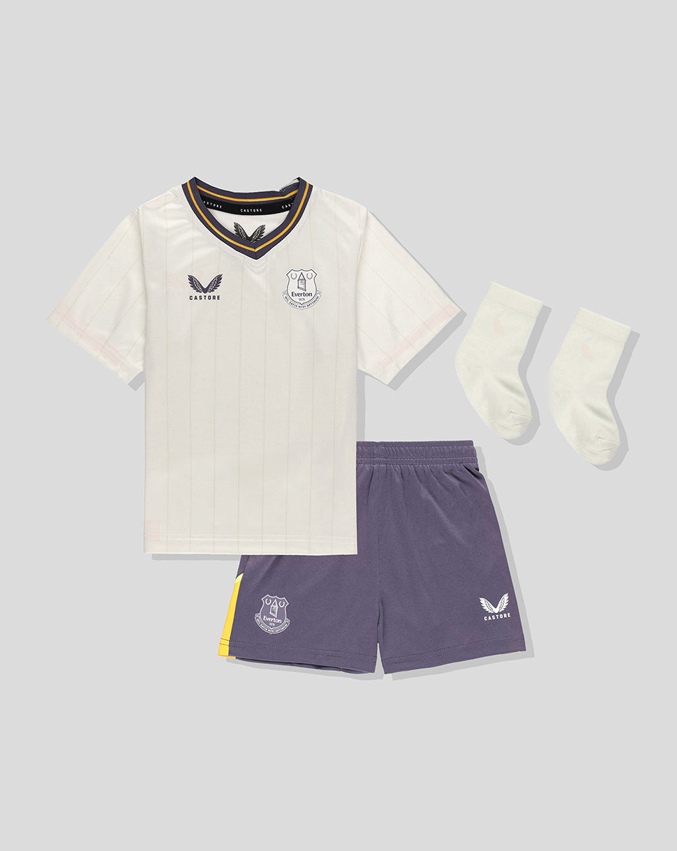 Everton 24/25 Ausweich Nested Baby Trikotsatz - Weiss/Grau