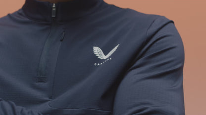 Flow Quarter Zip Sweater Top - Navy