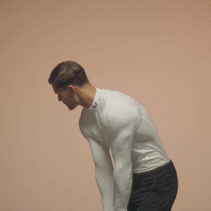 Golf Club Long Sleeve Thermal Mock Neck - White/Midnight Navy