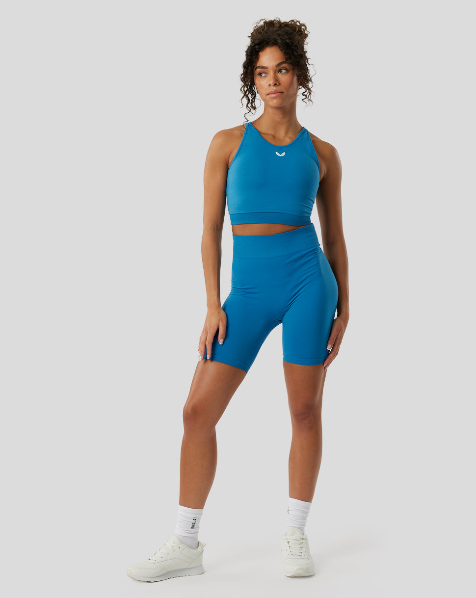 Dames Azuurblauw Active Seamless Shorts - Azure