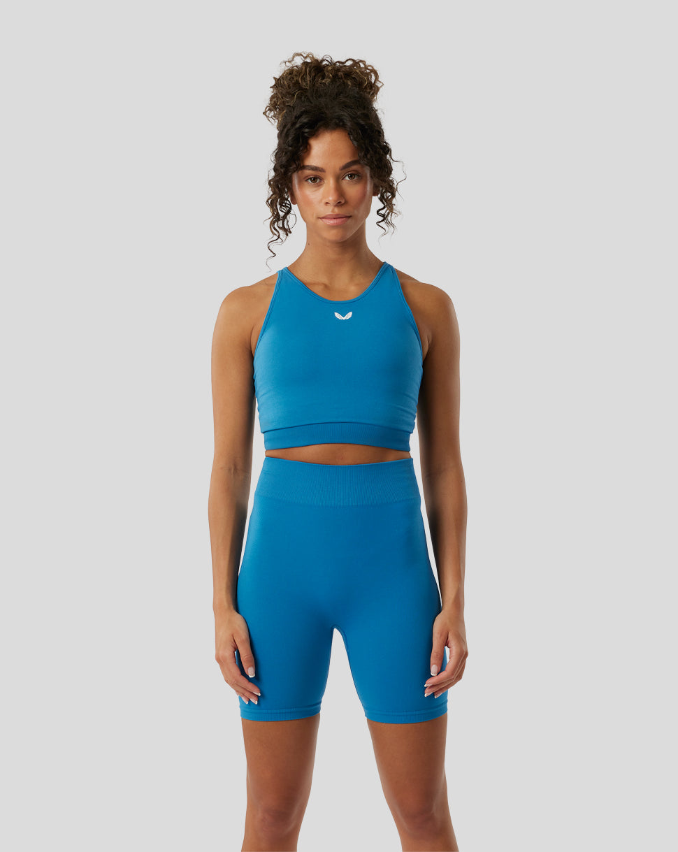 Dames Azuurblauw Active Seamless Shorts - Azure