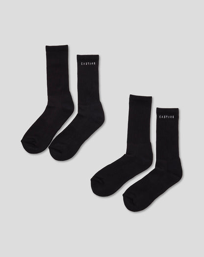 Black Crew Sock 2pk