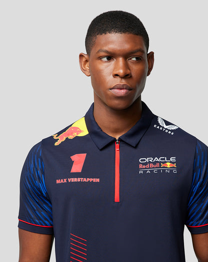 Oracle Red Bull Racing Mens Short Sleeve Polo Shirt Driver Max Verstappen - Night Sky