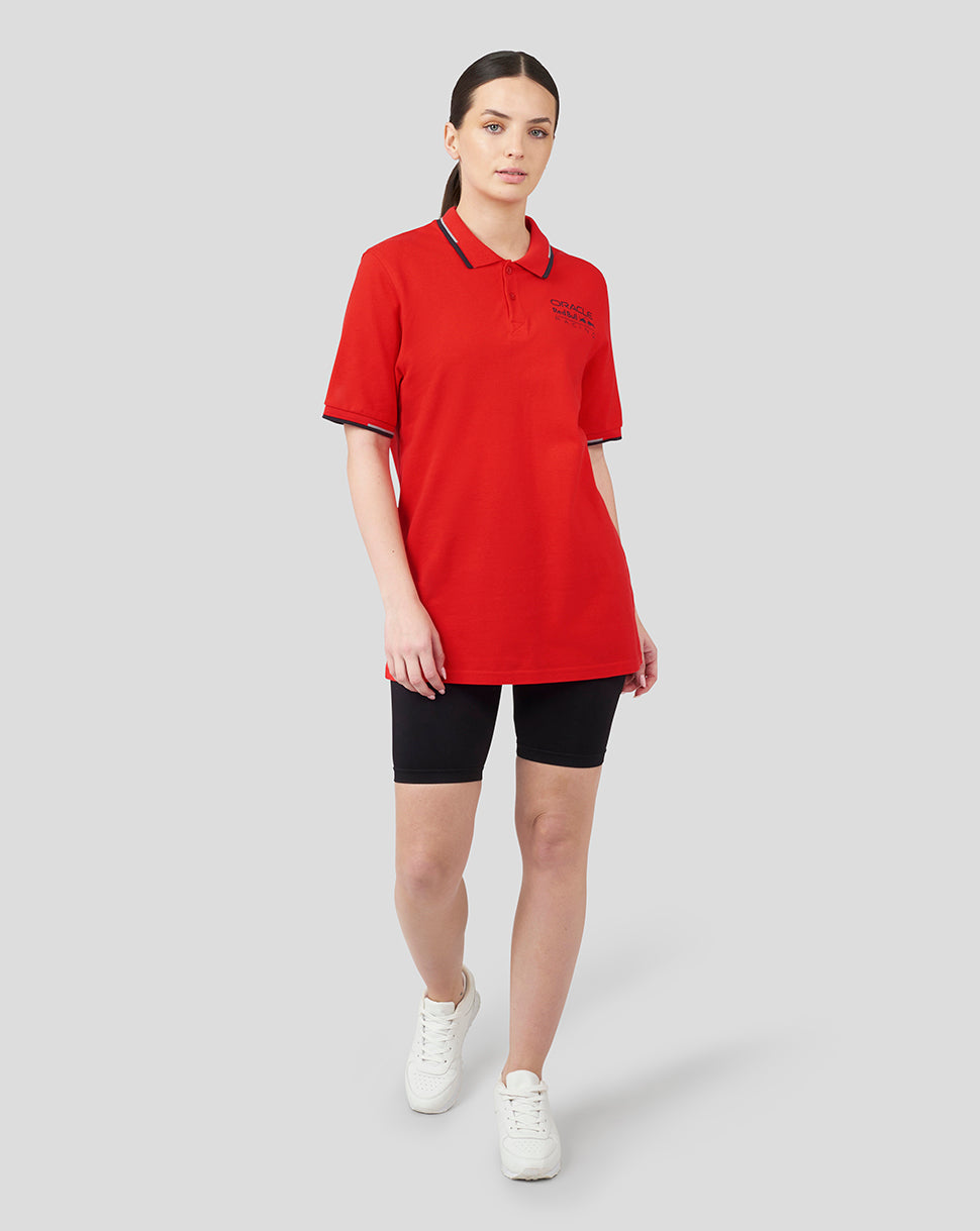 Oracle Red Bull Racing Unisex Core Poloshirt – Flammendes Scharlachrot - Flame Scarlet
