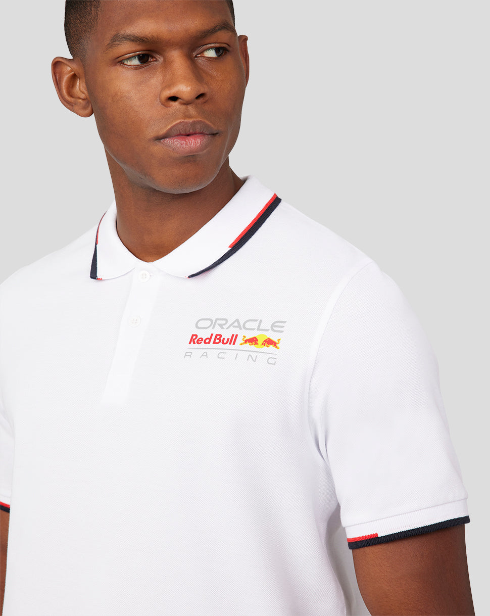 Polo Oracle Red Bull Racing Unisex Core Full Colour Logotipo – Blanco - Blanco