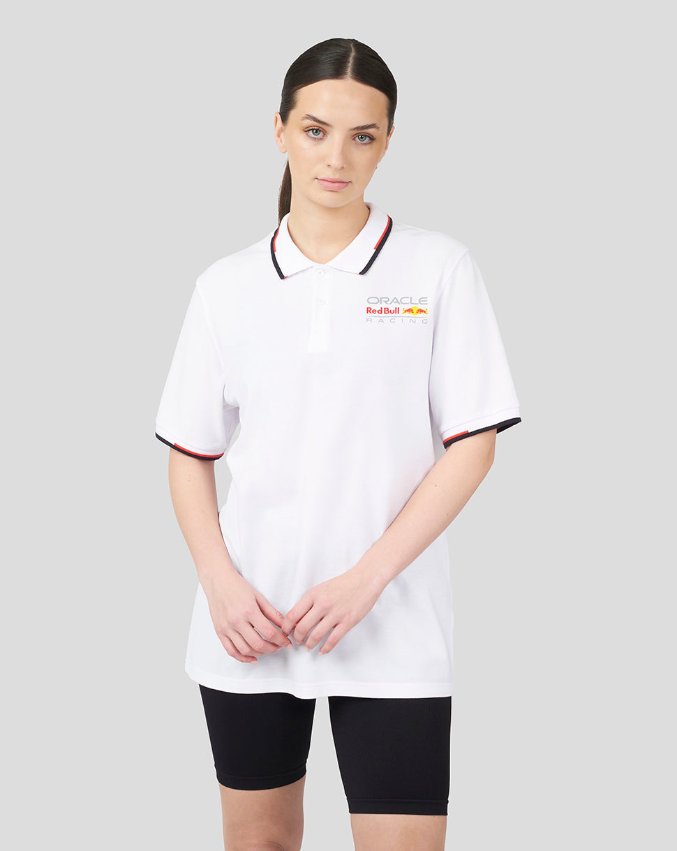 Polo Oracle Red Bull Racing Unisex Core Full Colour Logotipo – Blanco - Blanco