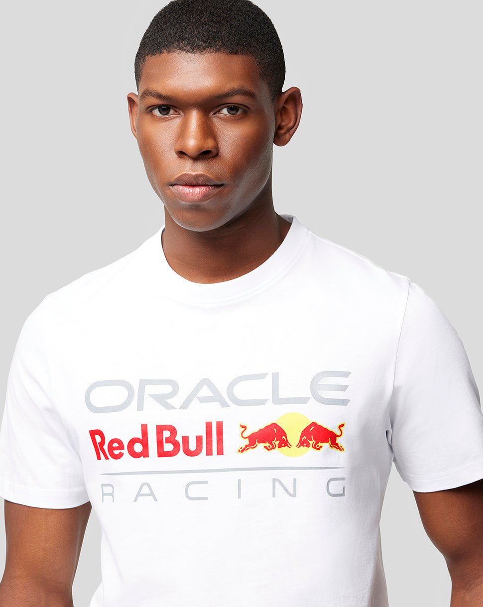 Oracle Red Bull Racing Unisex T-Shirt mit grossem Frontlogo – Weiss - Weiss