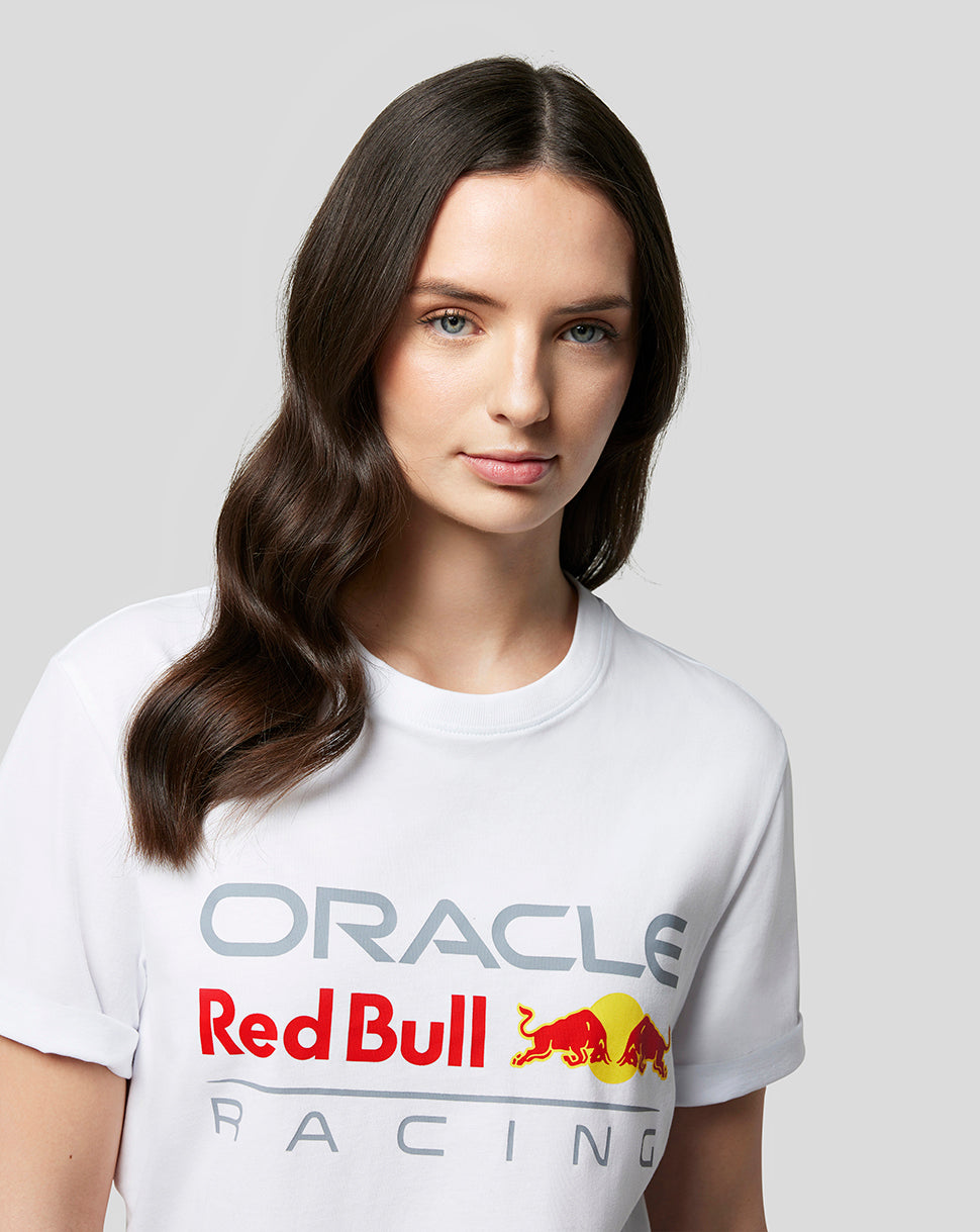 Oracle Red Bull Racing Unisex T-Shirt mit grossem Frontlogo – Weiss - Weiss