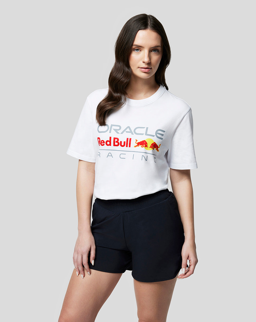 Oracle Red Bull Racing Unisex T-Shirt mit grossem Frontlogo – Weiss - Weiss