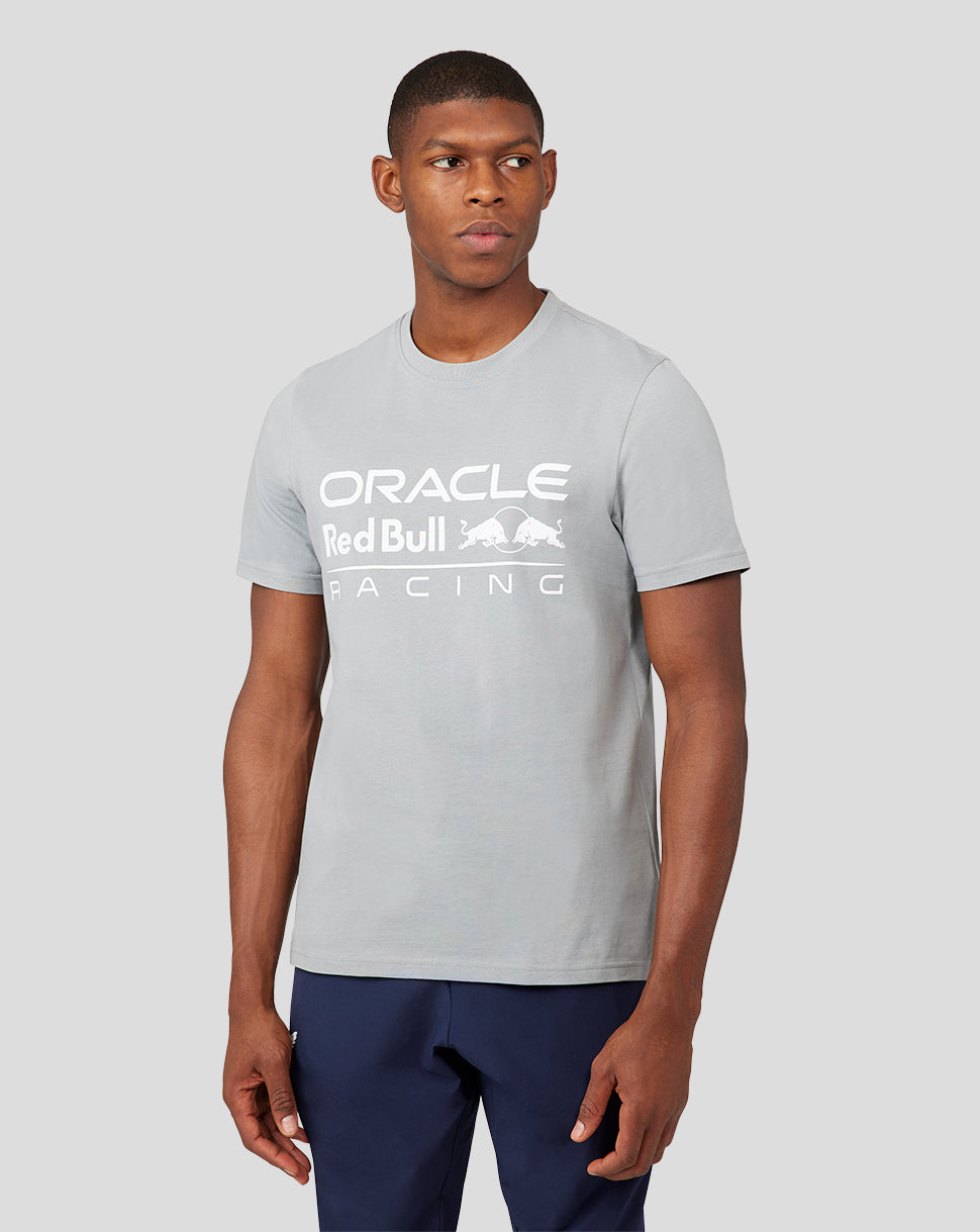 Oracle Red Bull Racing Unisex T-Shirt mit grossem Frontlogo – Grau - Grau