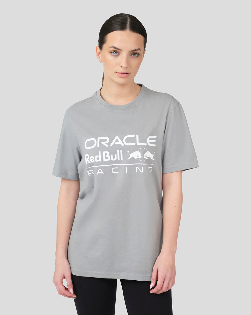 Oracle Red Bull Racing Unisex T-Shirt mit grossem Frontlogo – Grau - Grau